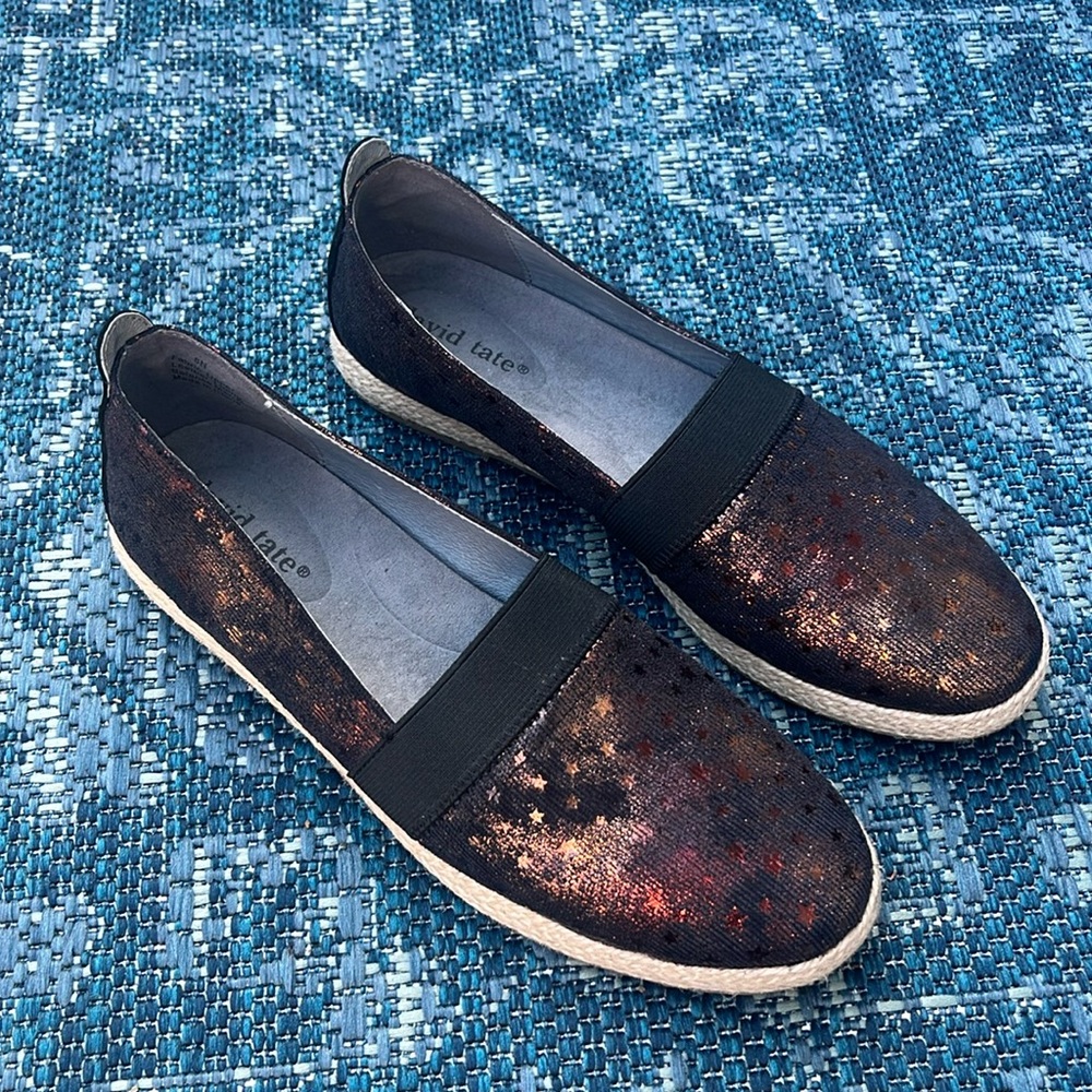 NWOT David Tate metallic star (grin) espadrilles shoes size 8N (narrow)